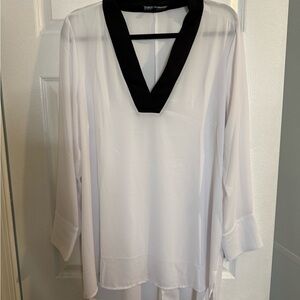 Elegant White and Black Women's Top